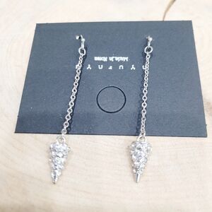 Brand New Silver Tone Rhinestone Dangle Earrings